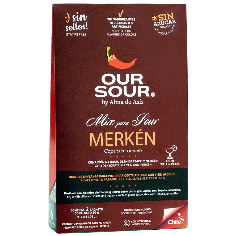 Our Sour Merkén natural sin azúcar añadida para pisco sour chileno